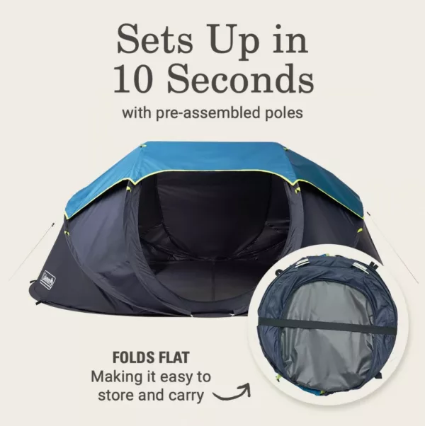 Coleman 4-Person Camp Burst™ Pop-Up Tent with Dark Room™ Technology - Image 3